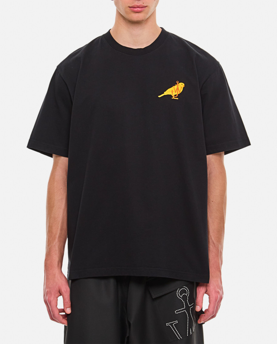 Anchor logo-embroidered T-shirt - Black