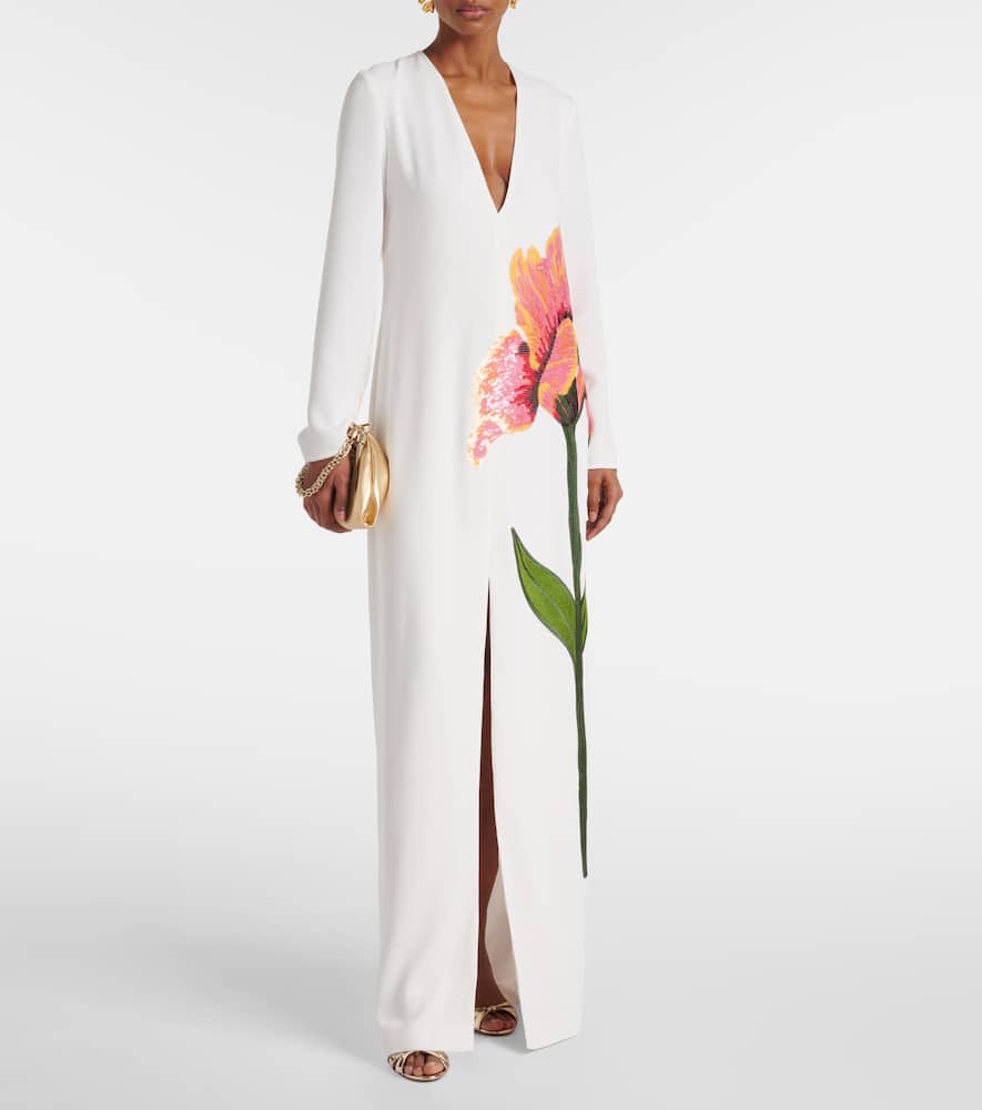 Costarellos Jennis floral sequined crêpe maxi dress