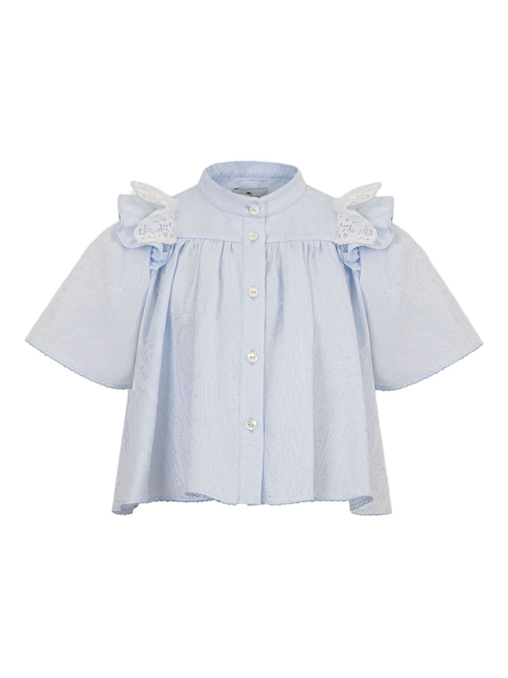 ETRO KIDS paisley-jacquard cotton shirt - Blue