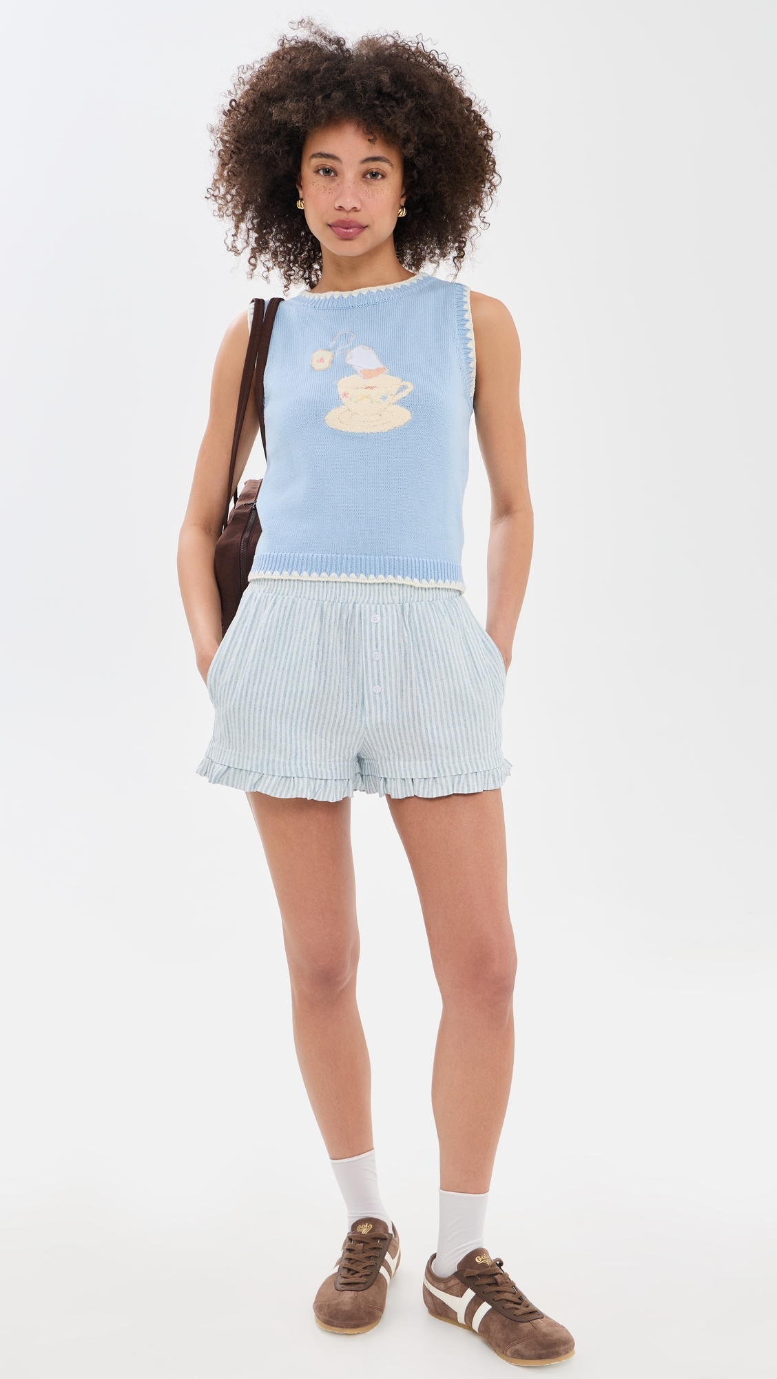 Teacup Knitted Tank Blue