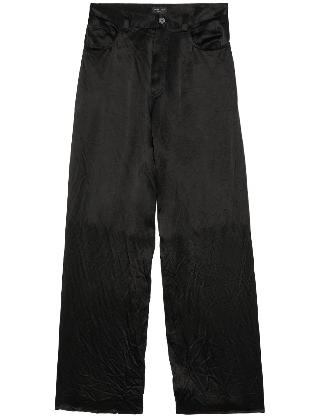 Mirror-satin baggy trousers - Black
