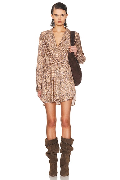 Isabel Marant Harmony Dress in Ochre - Neutral. 36 also
