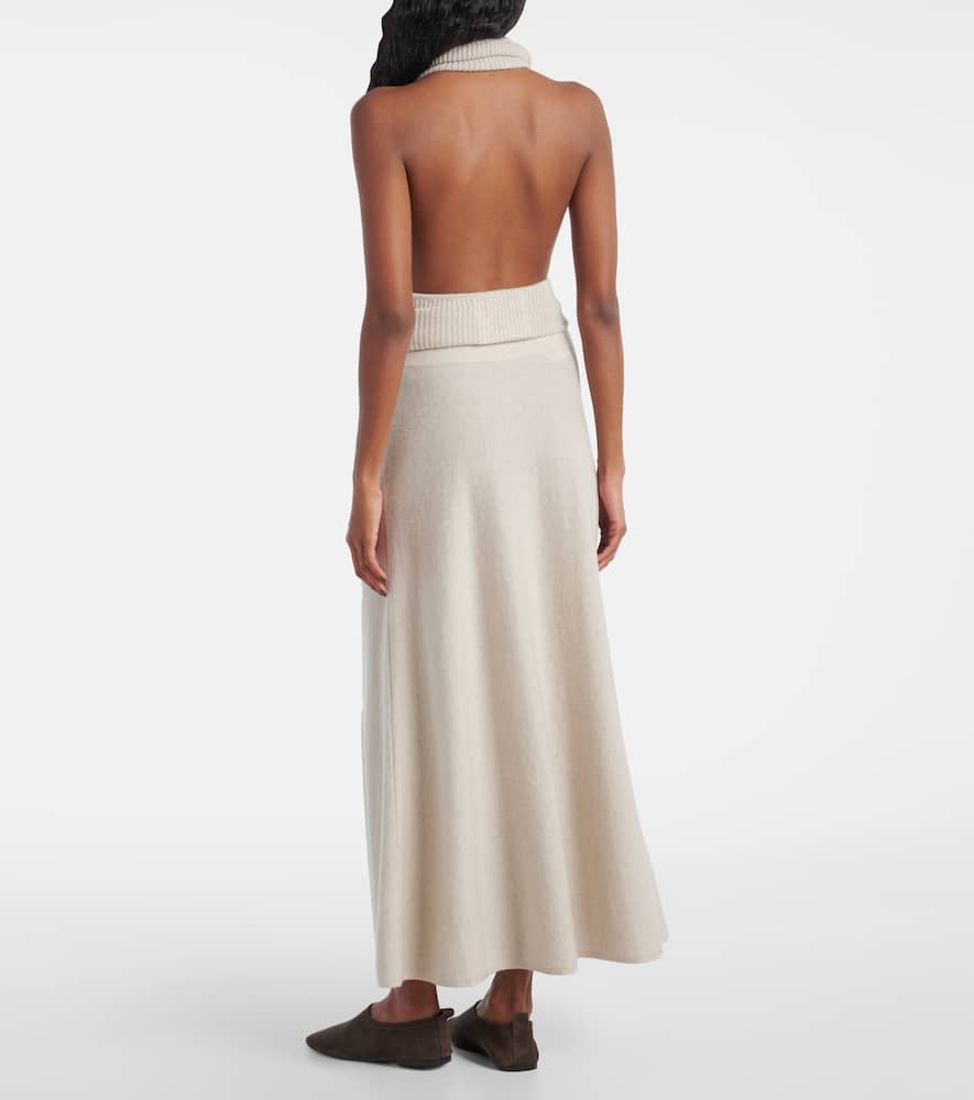 Torie high-rise cashmere maxi skirt