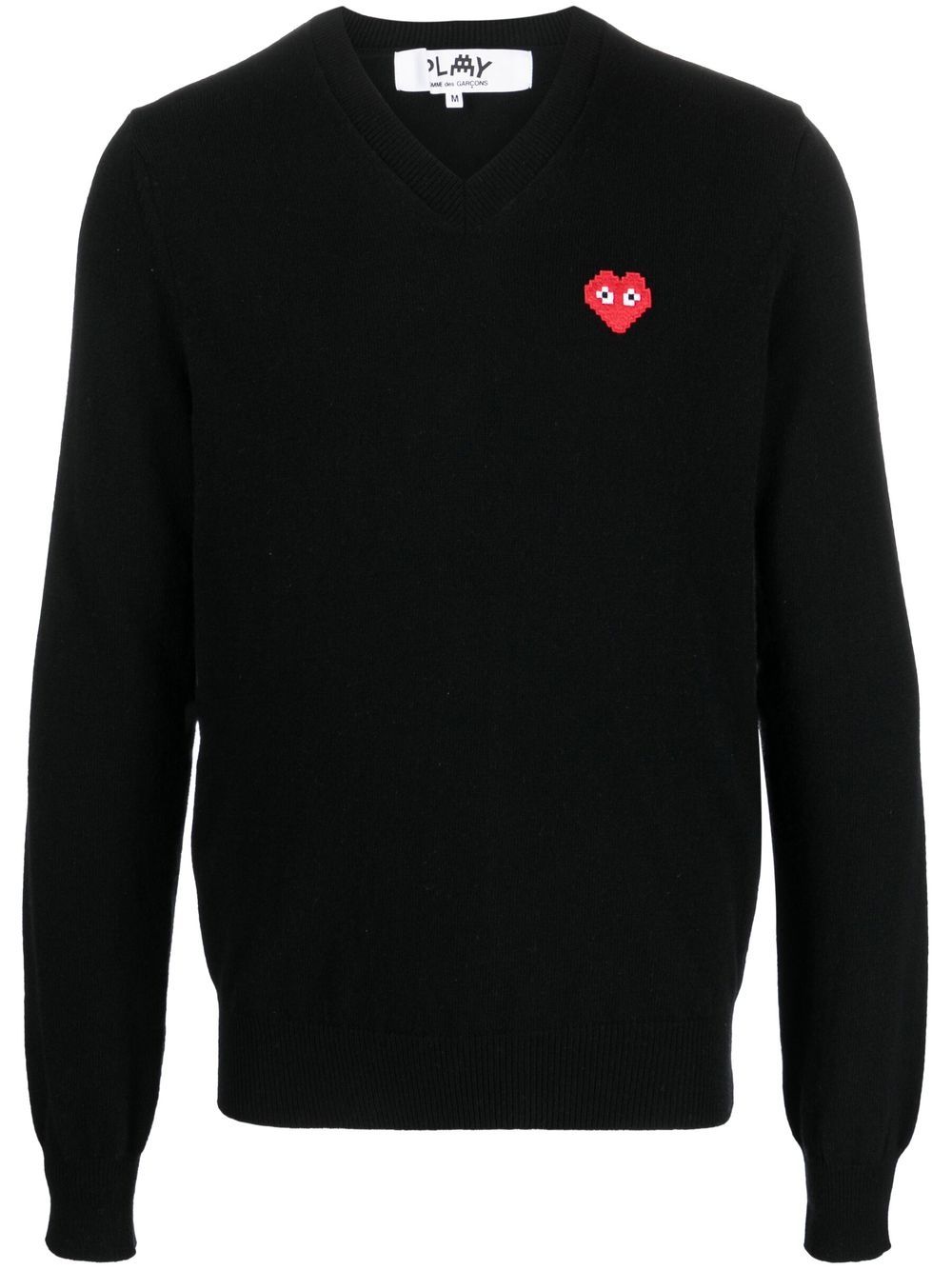 V-neck wool jumper - Black