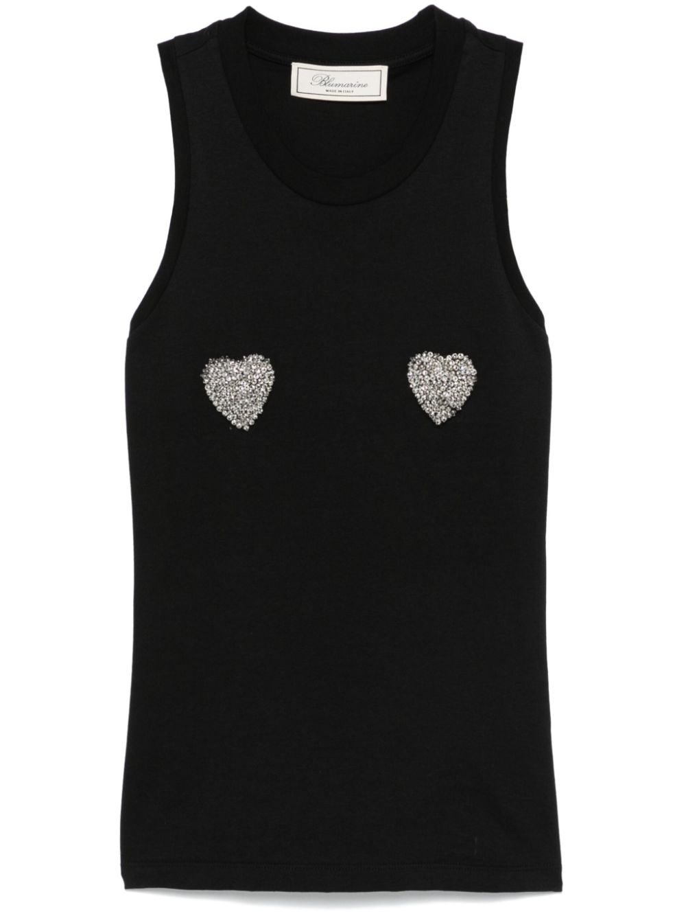 Heart-appliqué tank top - Black