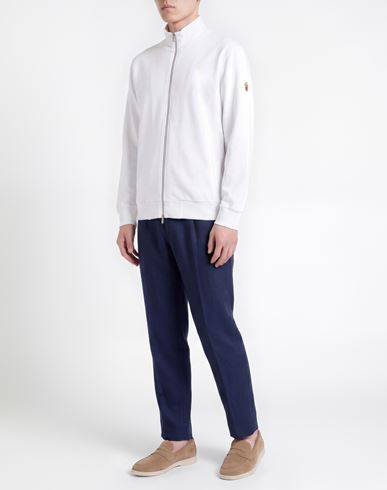 Man Sweatshirt White Size 3XL Cotton, Elastane