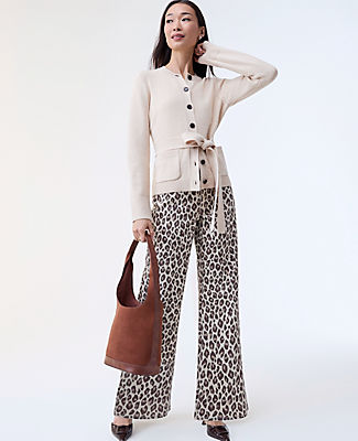 Ann Taylor The Wide-Leg Jean in Animal Print