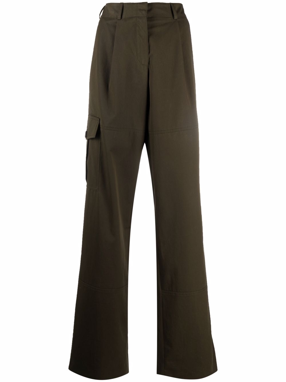 Wide-leg cargo trousers - Green