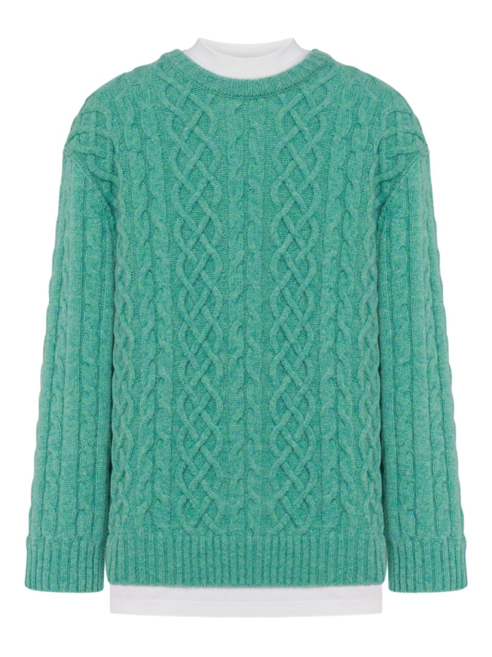 Cable-knit jumper - Green