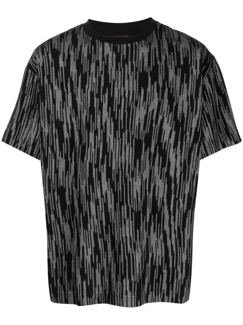 Crew-neck striped T-shirt - Black