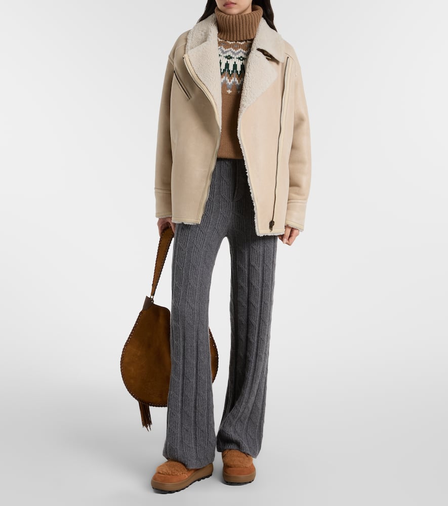 Chamonix shearling-trimmed suede ankle boots