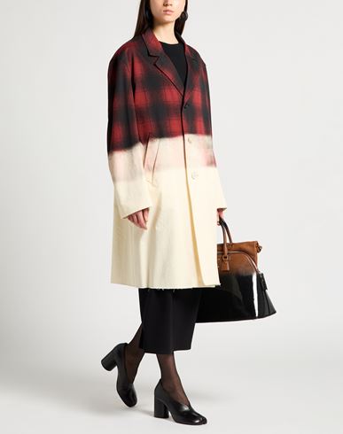 Woman Overcoat & Trench Coat Burgundy Size 10 Cotton