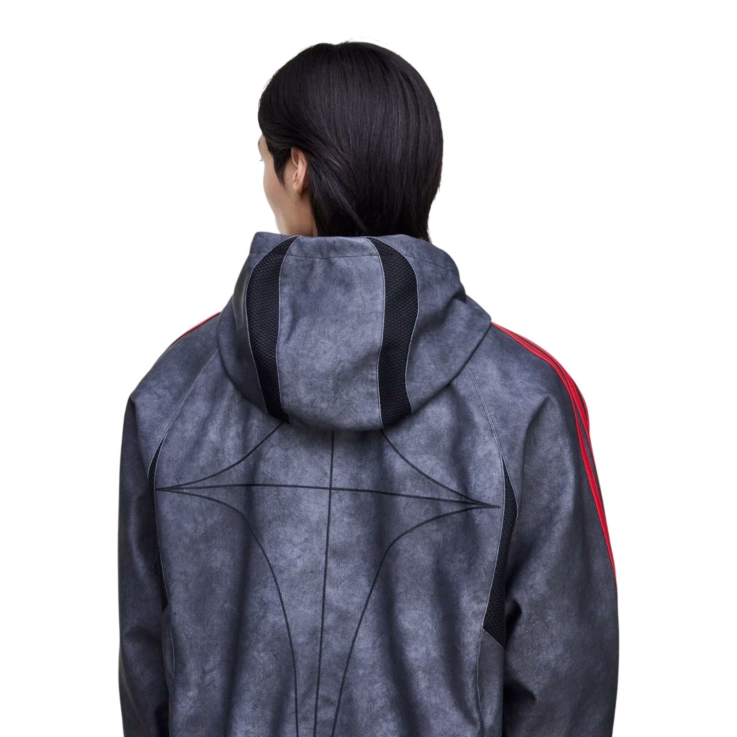X THUG CLUB TEAMGEIST Faux Leather Jacket Asia Sizing 'Black Antique Silver'