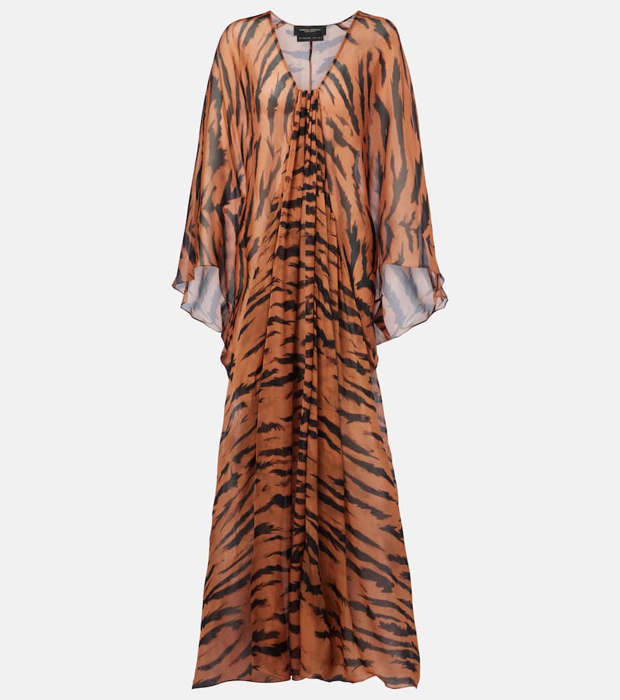 X Sabine Getty printed silk kaftan