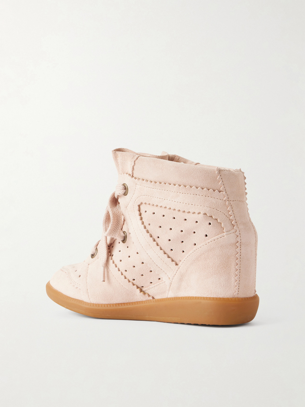 Bobby Suede Wedge Sneakers - Pink