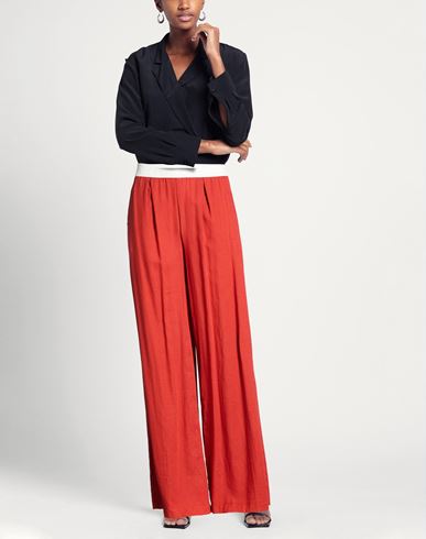 Woman Pants Brick Size XS Linen, Viscose