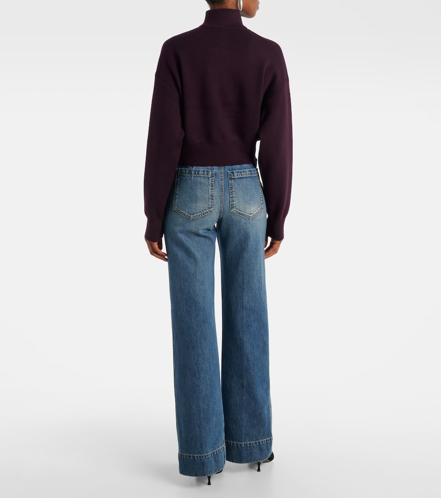 Wool-blend half-zip sweater