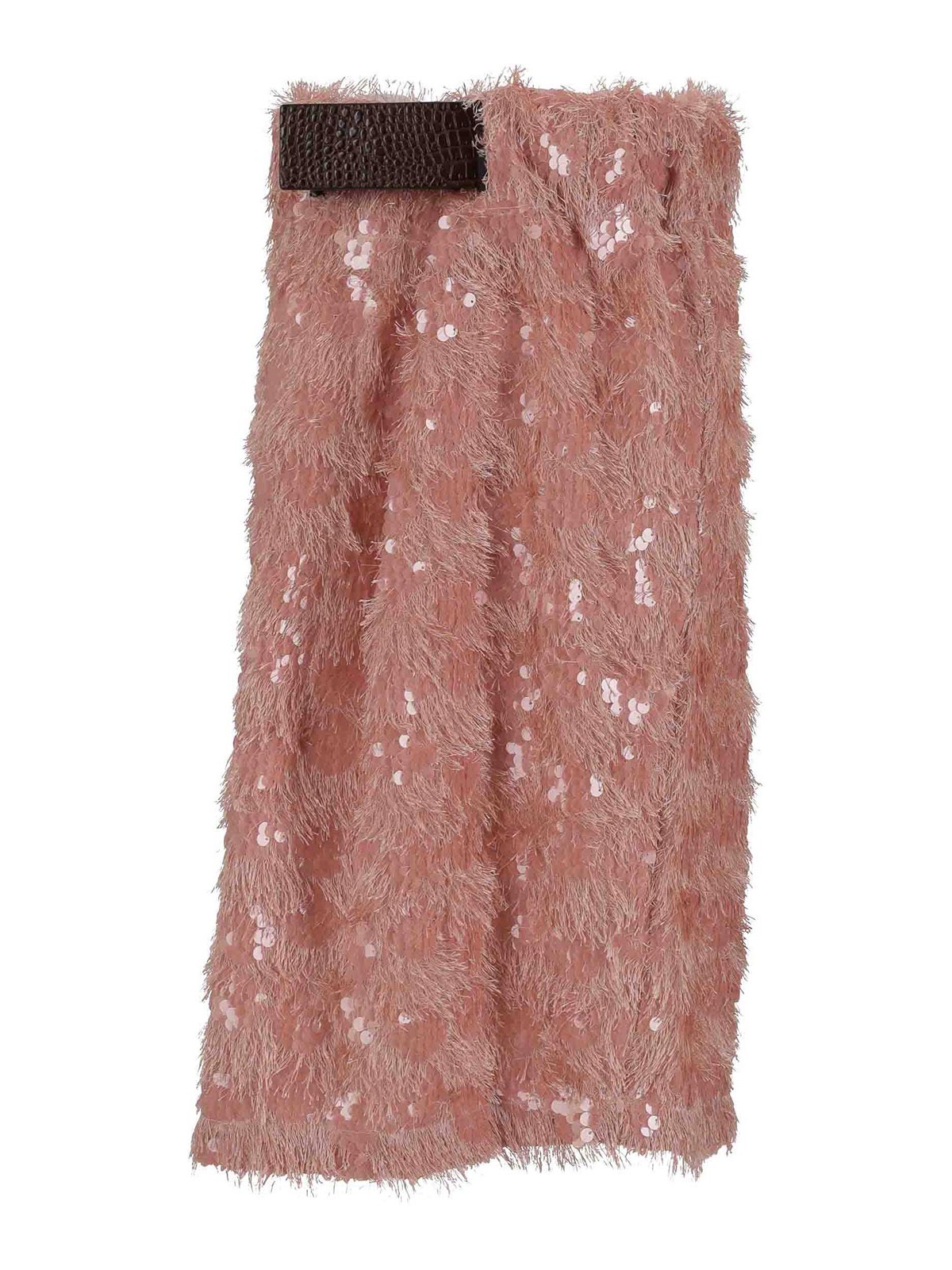 Chimera Midi Skirt - Sequins / Leather Belt