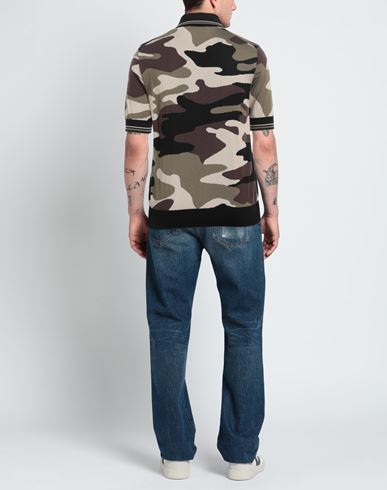 Man Sweater Military green Size 36 Silk