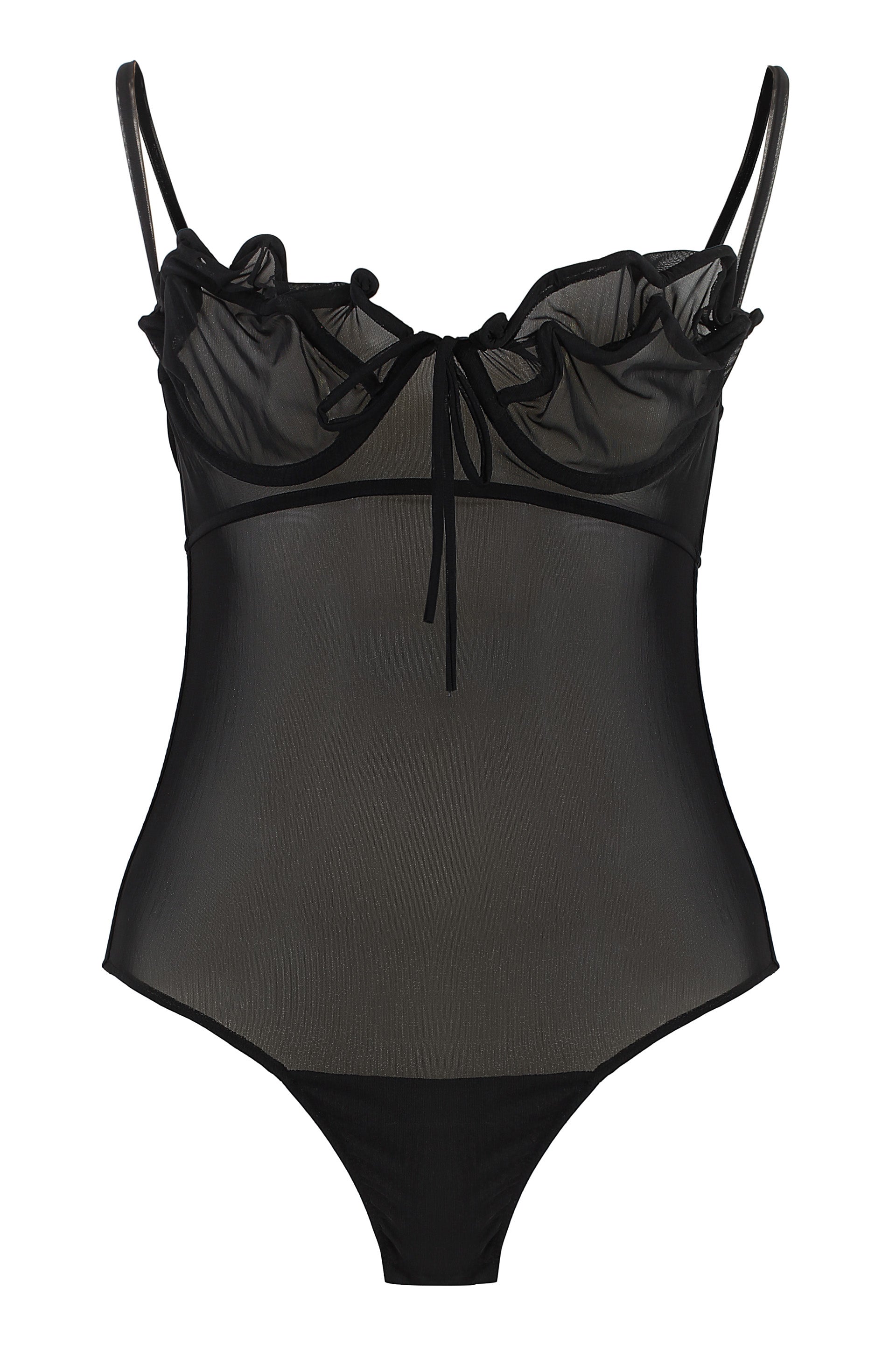 Elegant Tulle Bodysuit with Underwire Cups