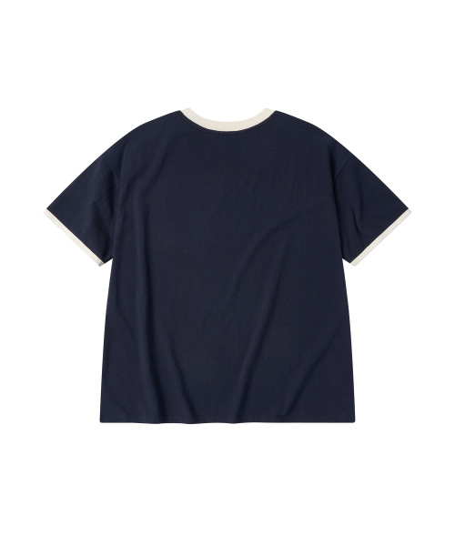 Runing horse Ringer T-shirts NAVY