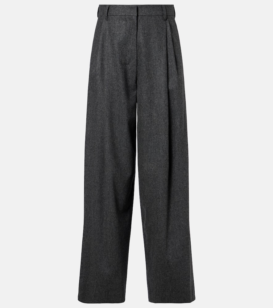 High-rise wool straight pants
