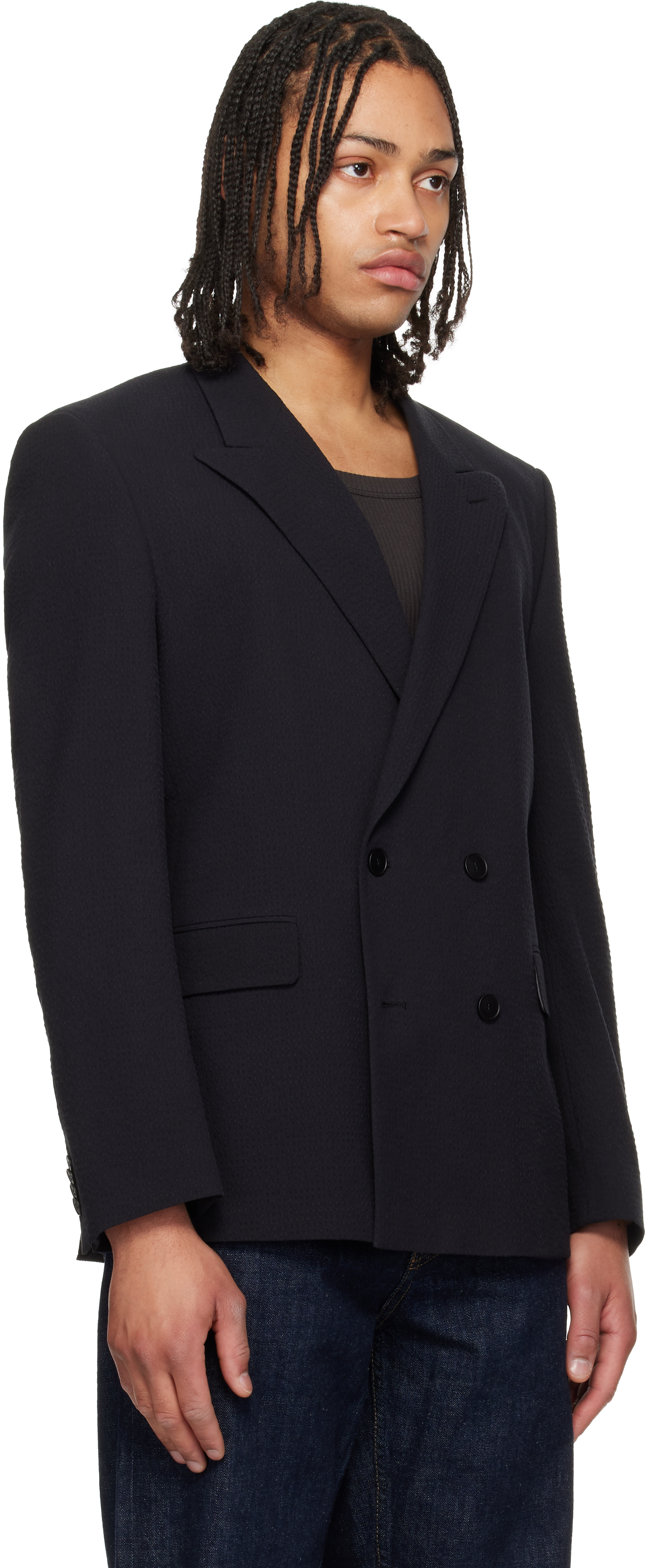 Black Double-Breasted Blazer