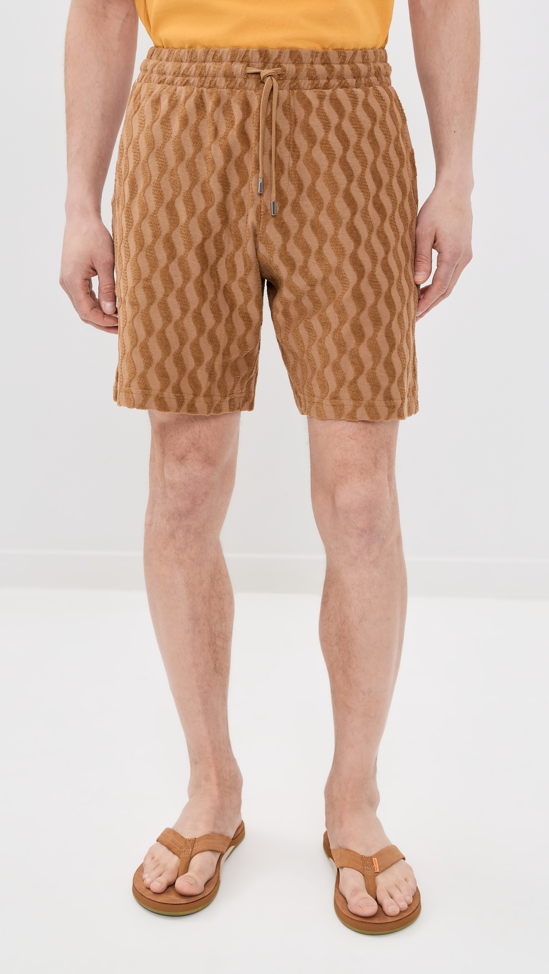 Augusto Listra Jacquard Terry Shorts Caramel