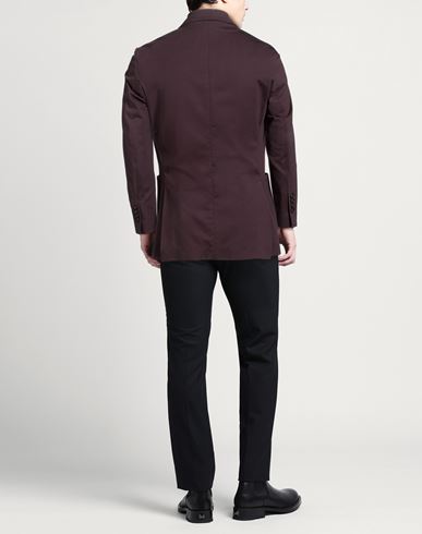 Man Blazer Plum Size 38 Cotton, Elastane