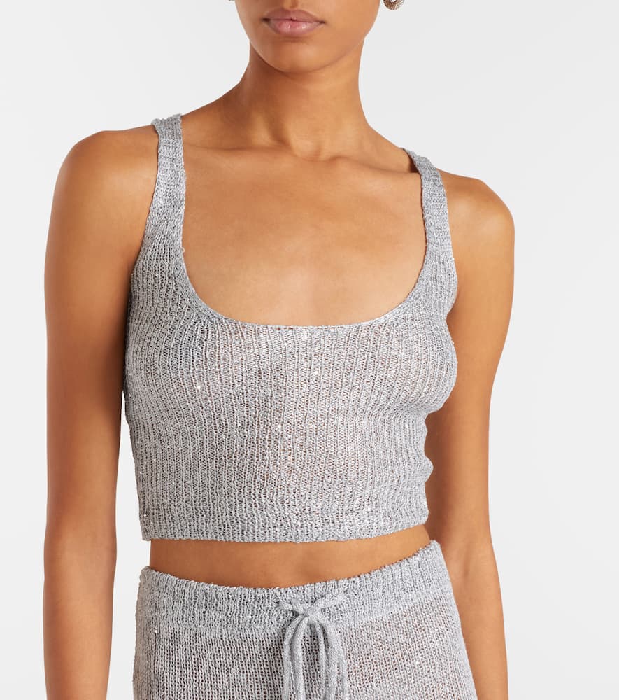 Aretha sequined crop top