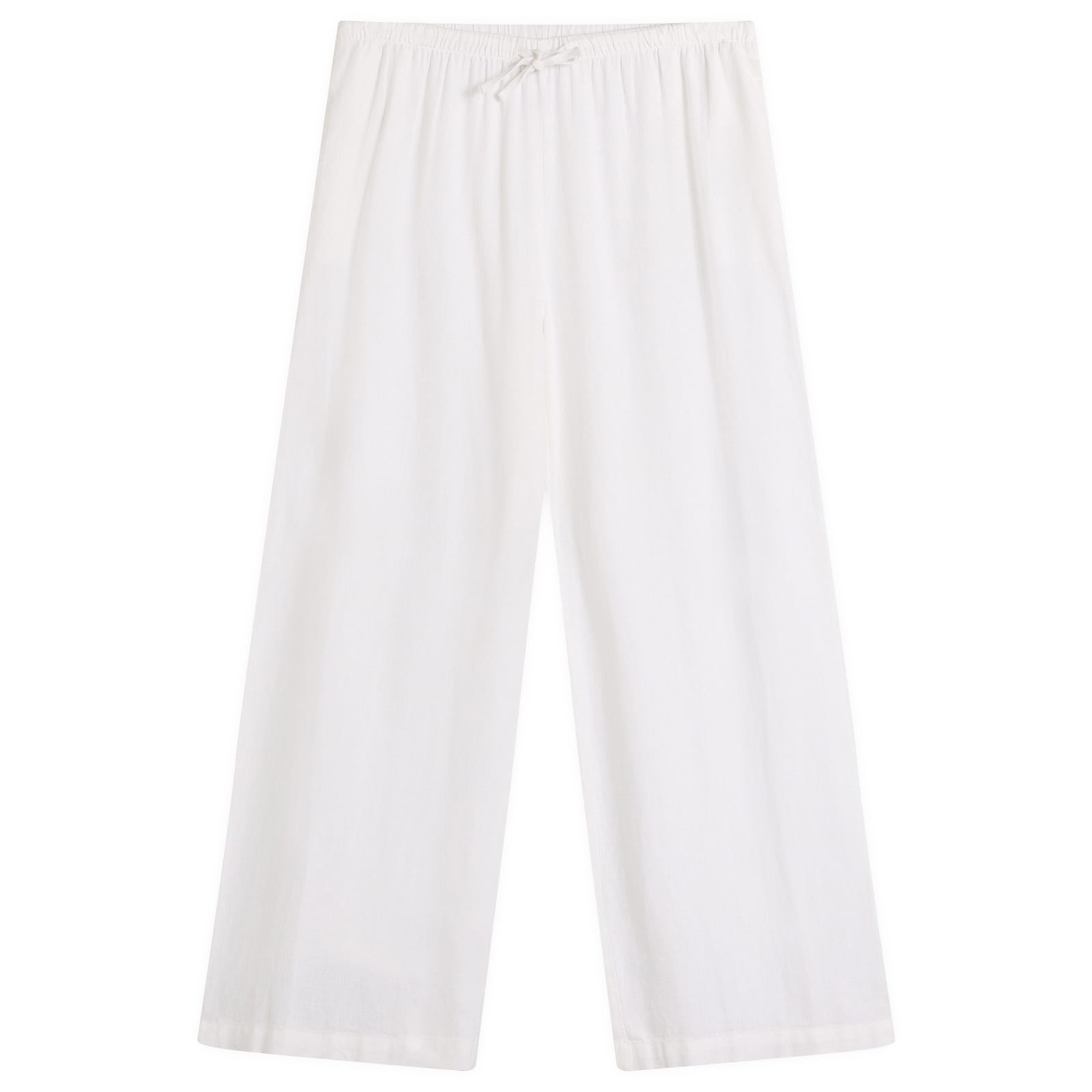 Women's Soft Linen Drawstring Trousers Ivory