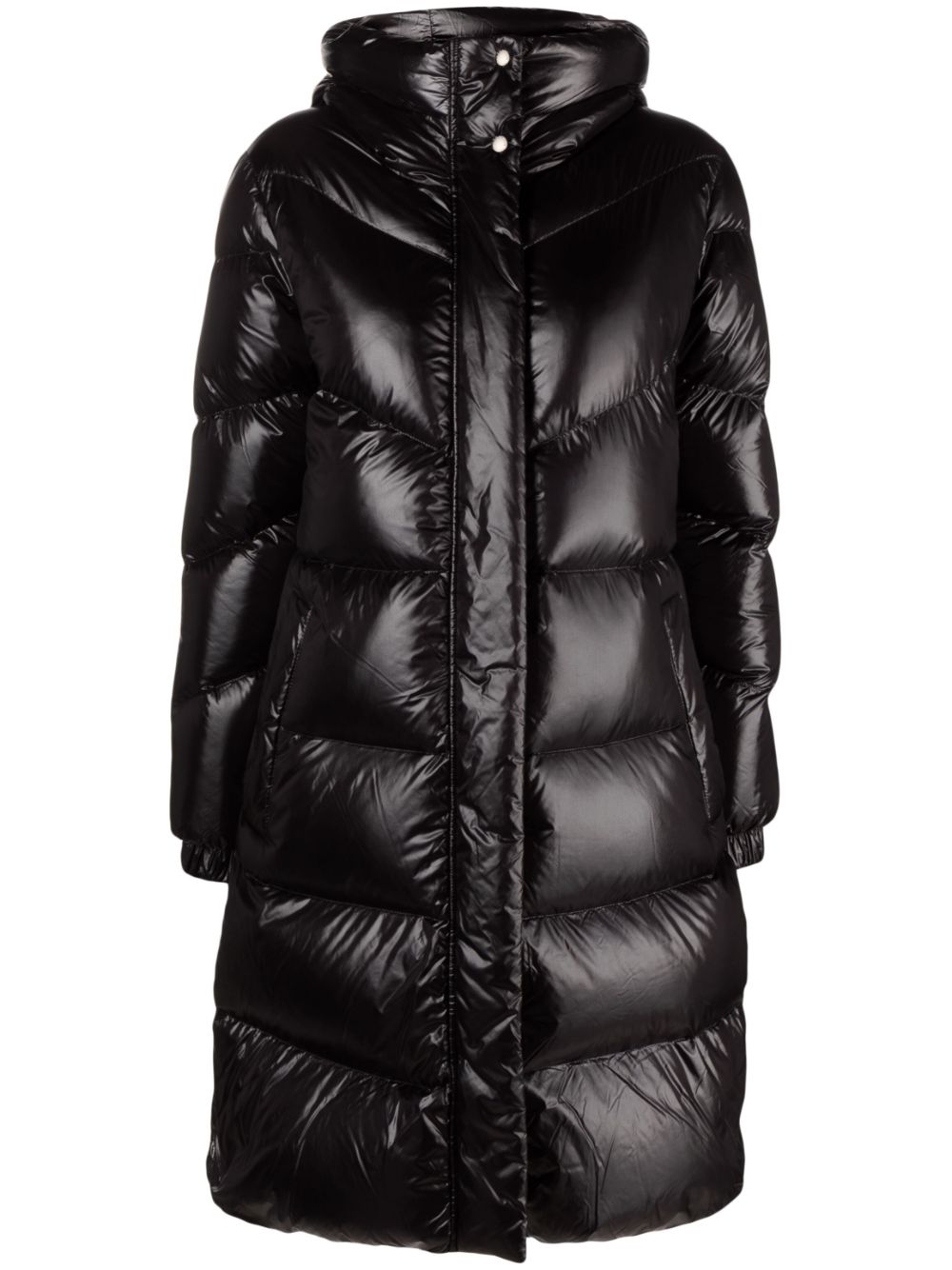 Logo-patch padded raincoat - Black