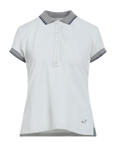 Jacob Cohёn Woman Polo shirt Light grey Size L Cotton, Elastane