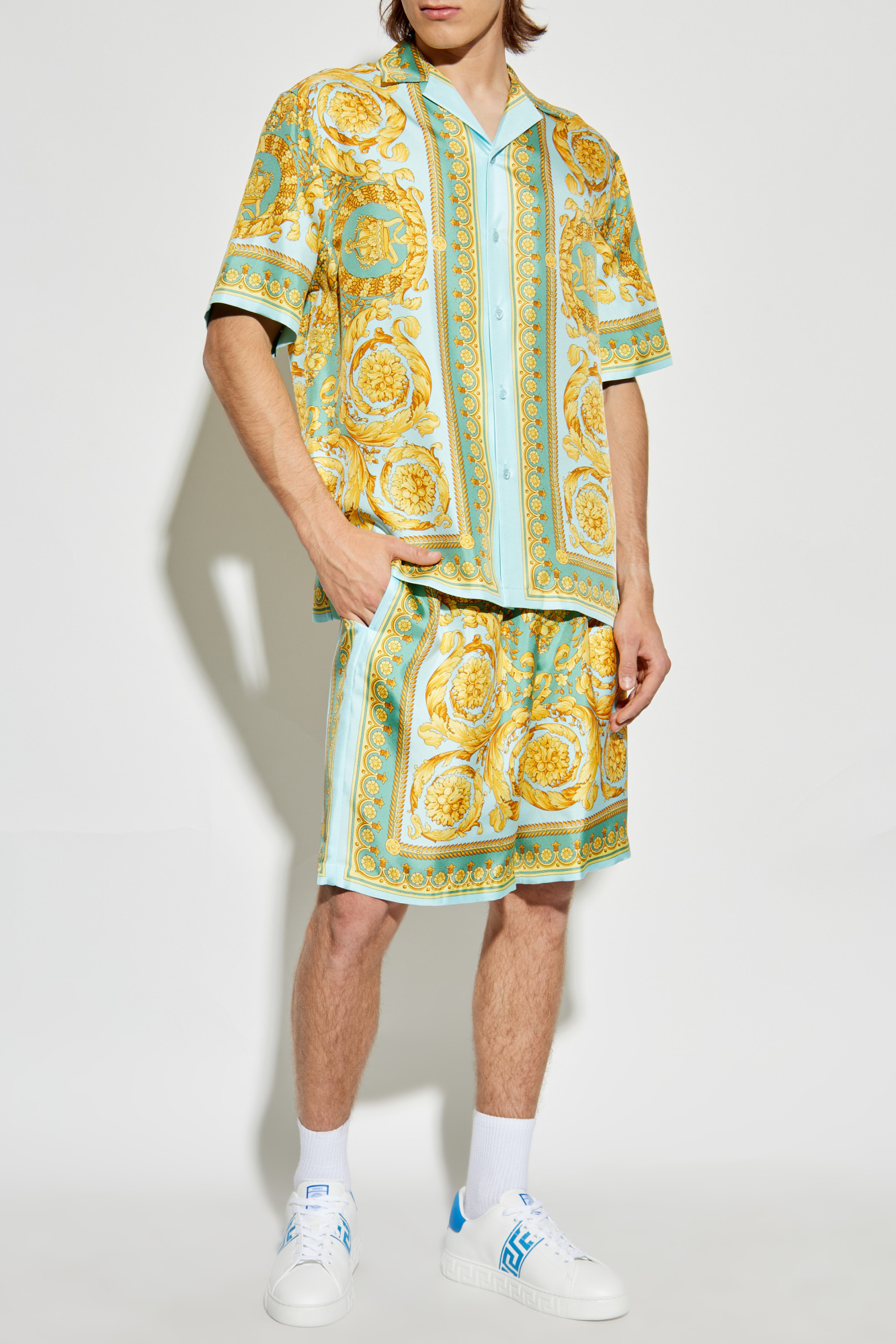 Versace Silk Shorts, Men's, Multicolour