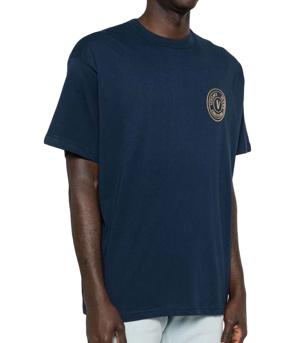 Blue Solid Crew Neck T-Shirt