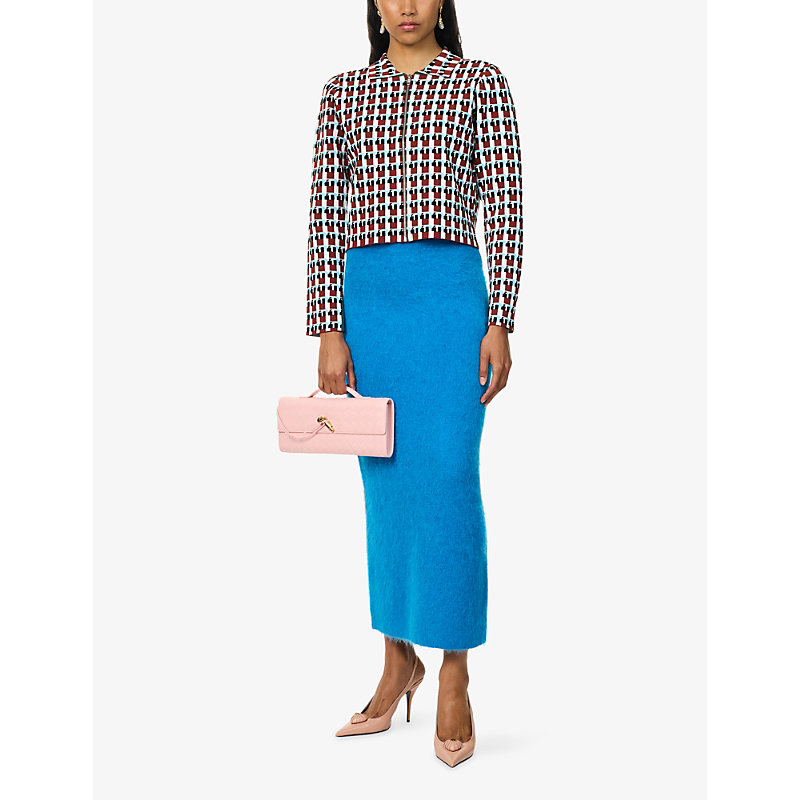 Womens Sauve Geometric-Pattern Jersey Jacket