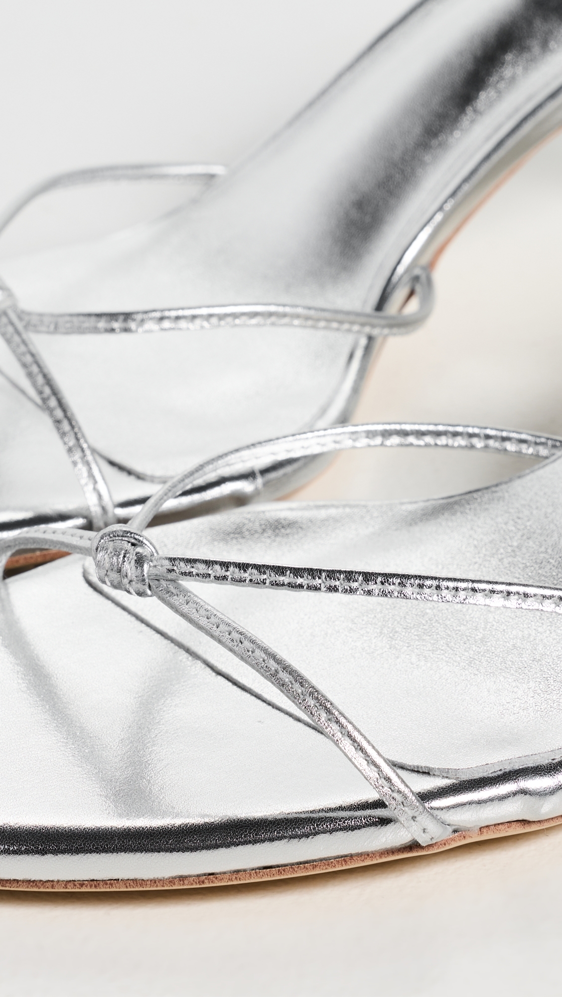 Dana Heeled Mules Silver Nappa Metallic
