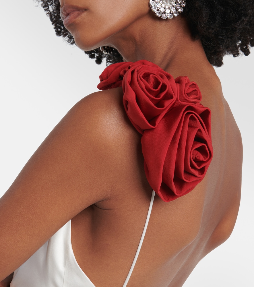 Rosette embellished slip gown