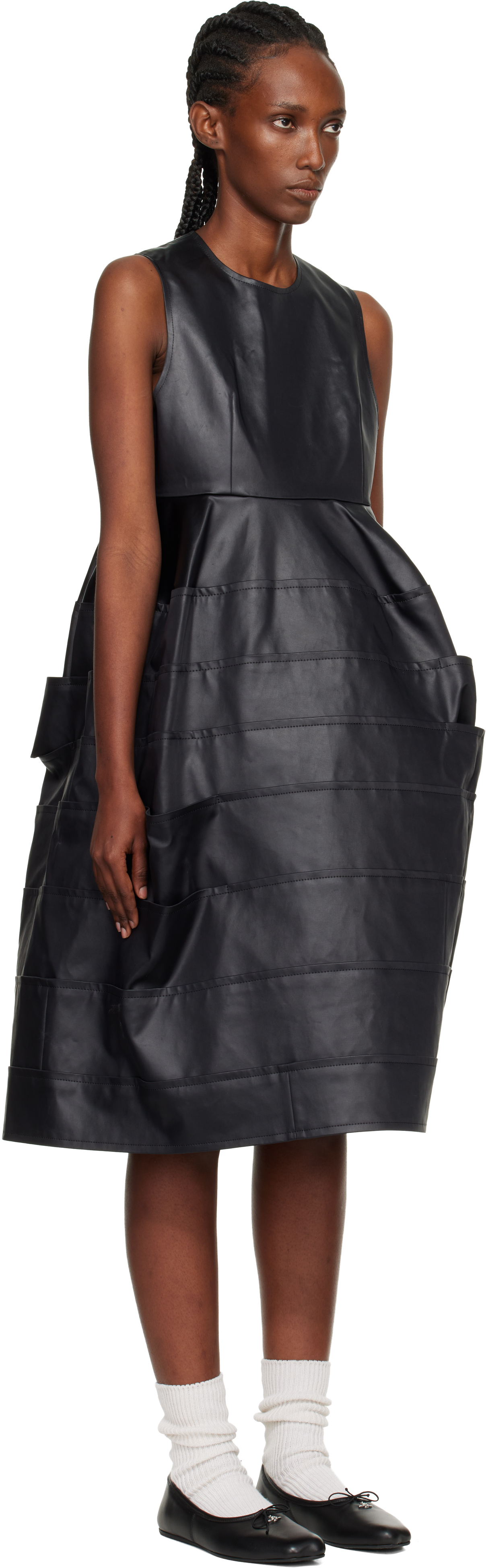 Black Satin Midi Dress