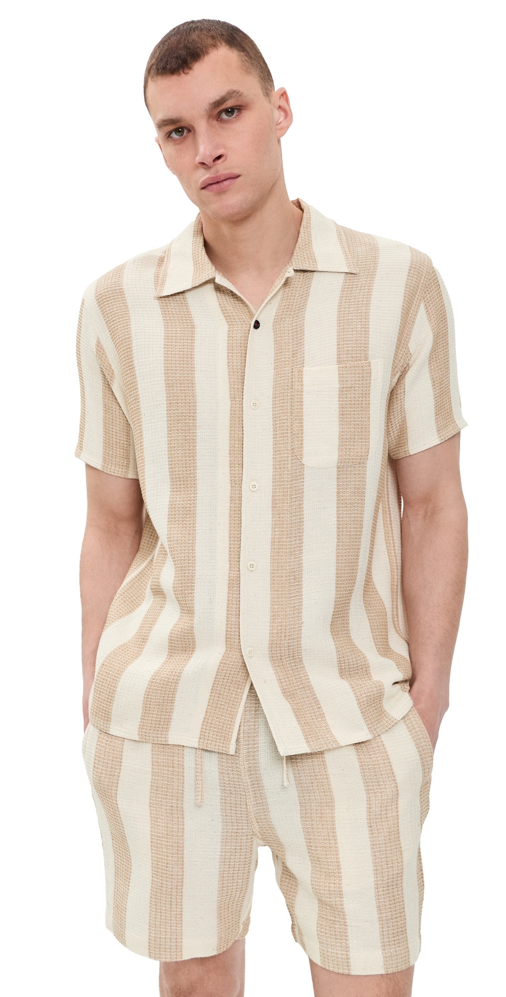 Chintan Handloom Striped Shirt Tan