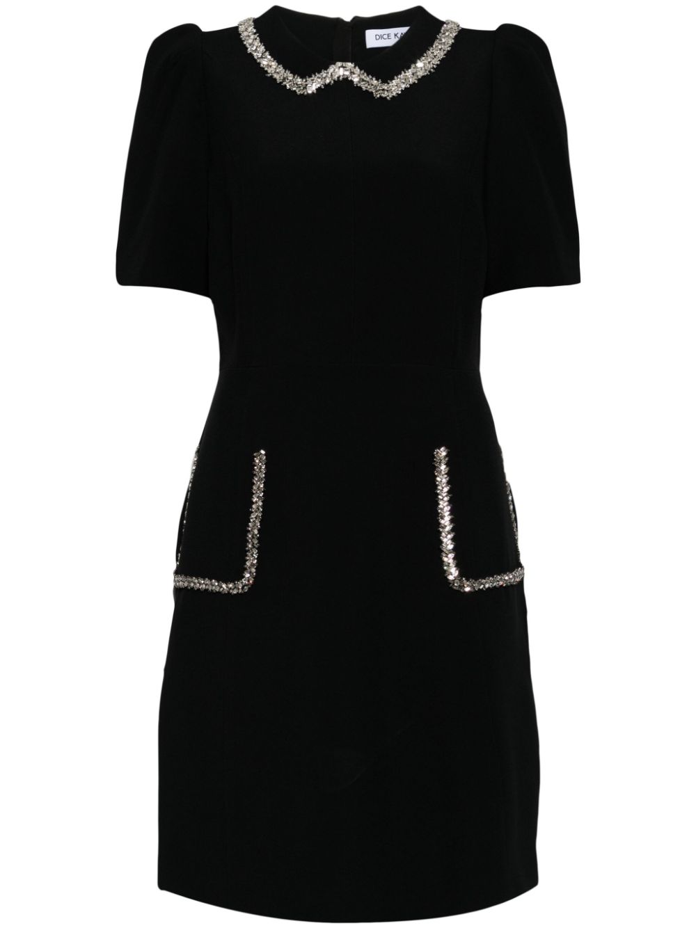Crystal-embellished mini dress - Black