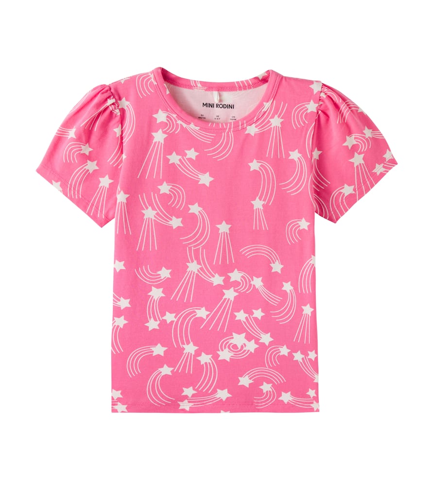 Printed cotton-blend jersey T-shirt
