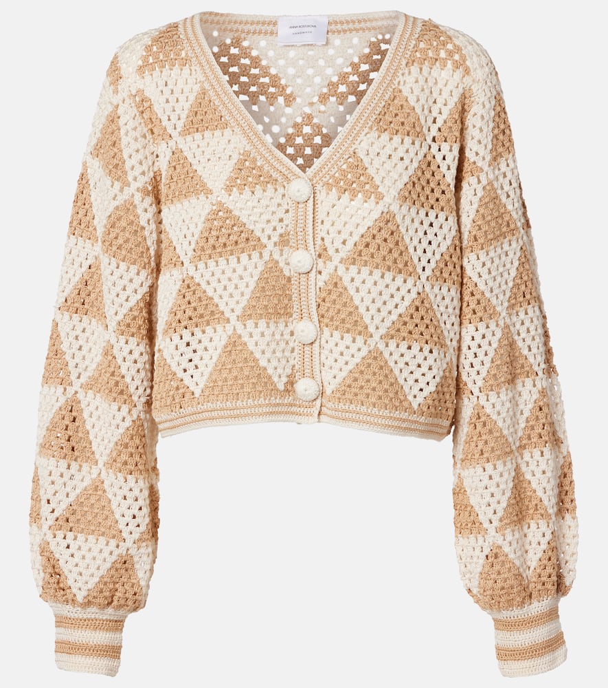 Maija crochet cropped cotton cardigan