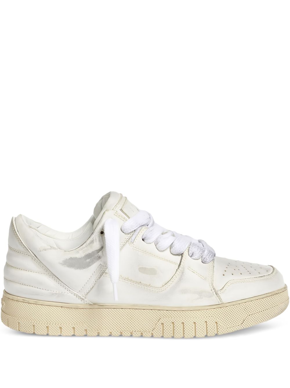 Leather-panelled sneakers - White