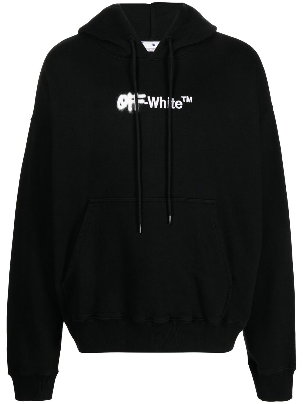 Spray Helvetica logo-embroidered hoodie - Black