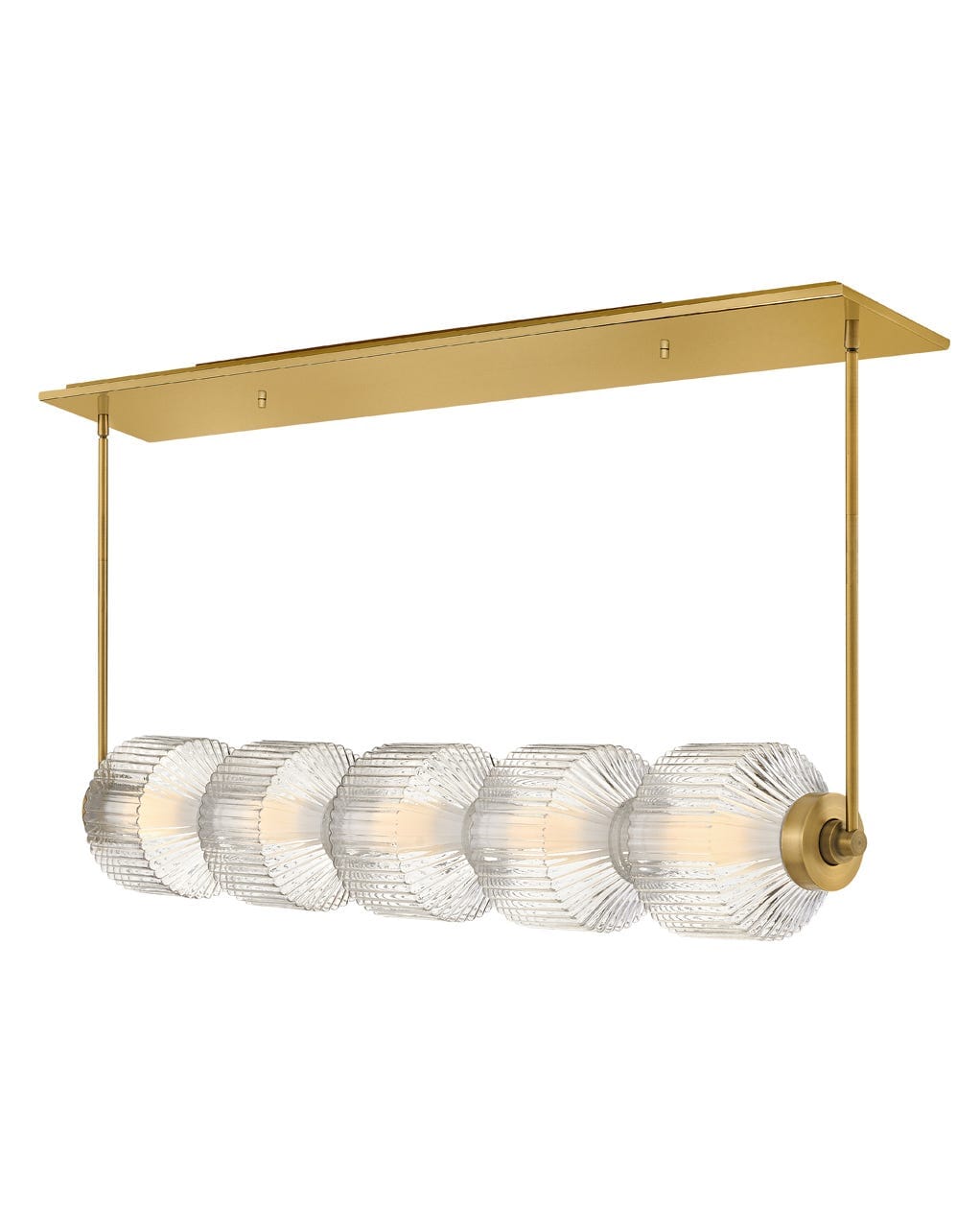 Lacquered Brass LED Linear Chandelier from the Reign Collection