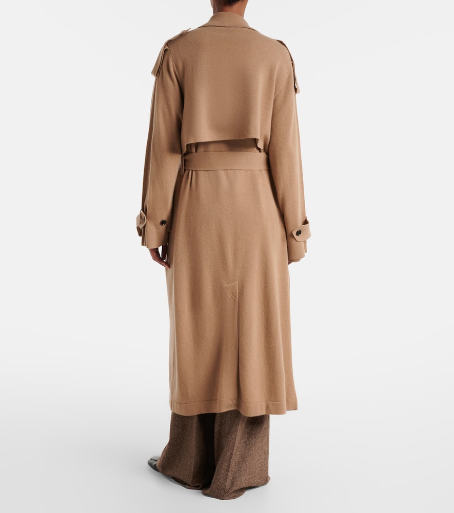 Belted wool and cashmere trench coat