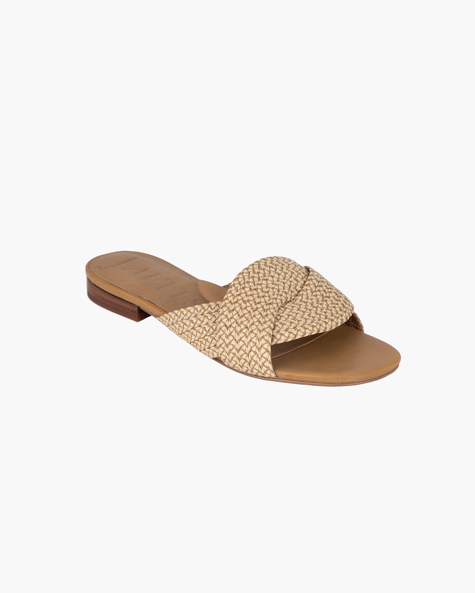 Arika Flat Sandal Slide, for Women, Size 6, Natural