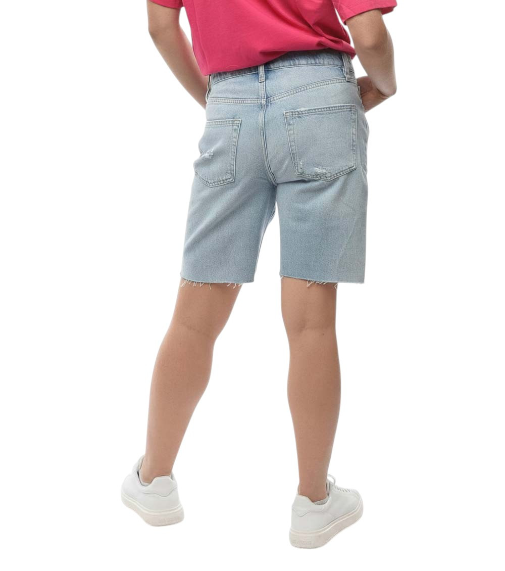 Blue Distressed Shorts