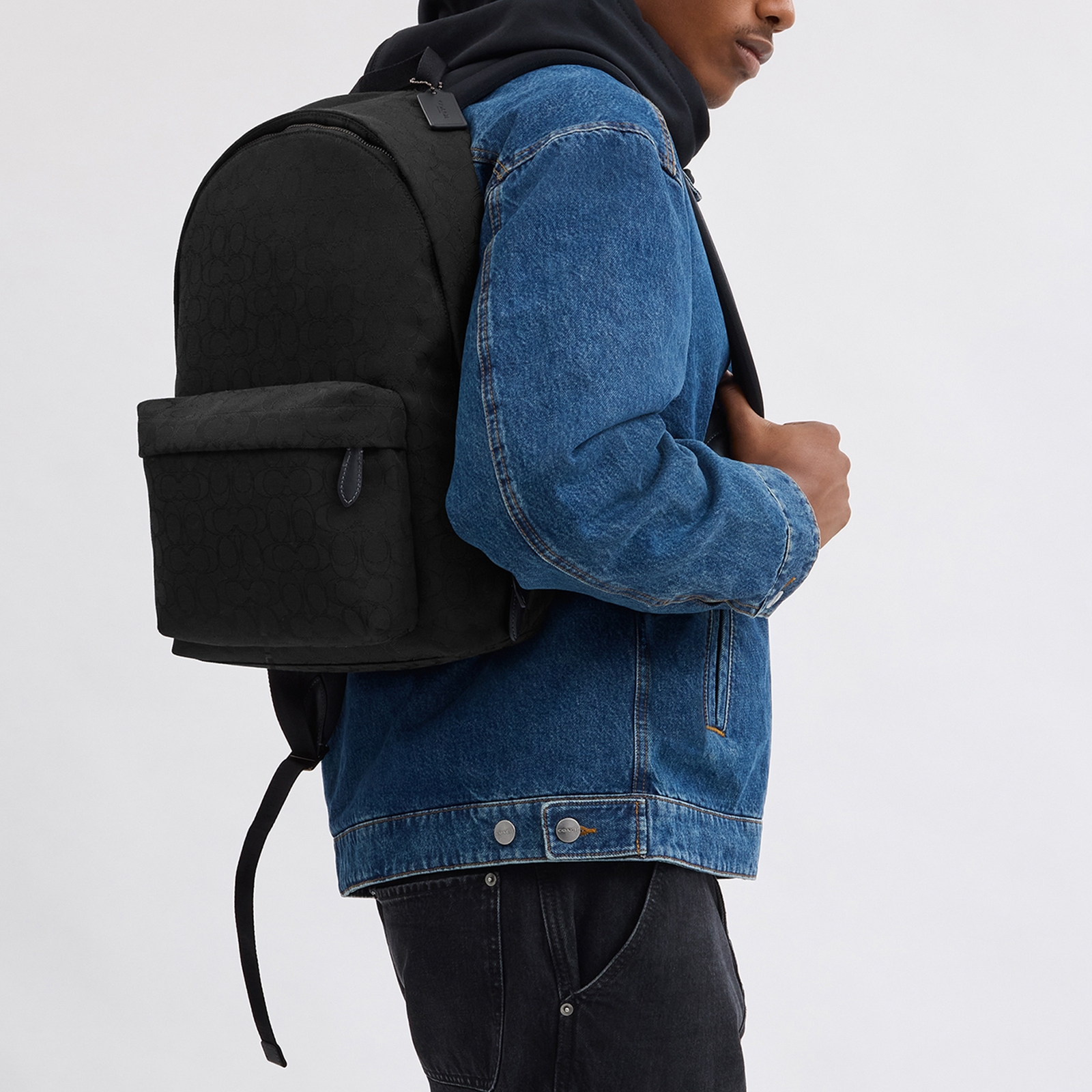 Coach Men's Hall Backpack In Signature Jacquard - black - One Size